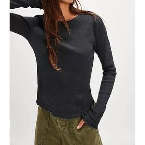 Free People Black Long Sleeve Top